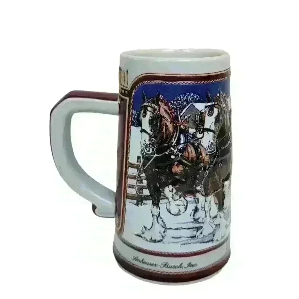 1989 Collector’s Edition Holiday Budweiser Clydesdale Beer Stein